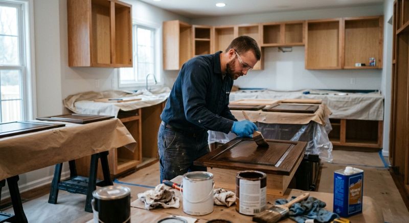 Wood Cabinet Staining in Dayton, OH